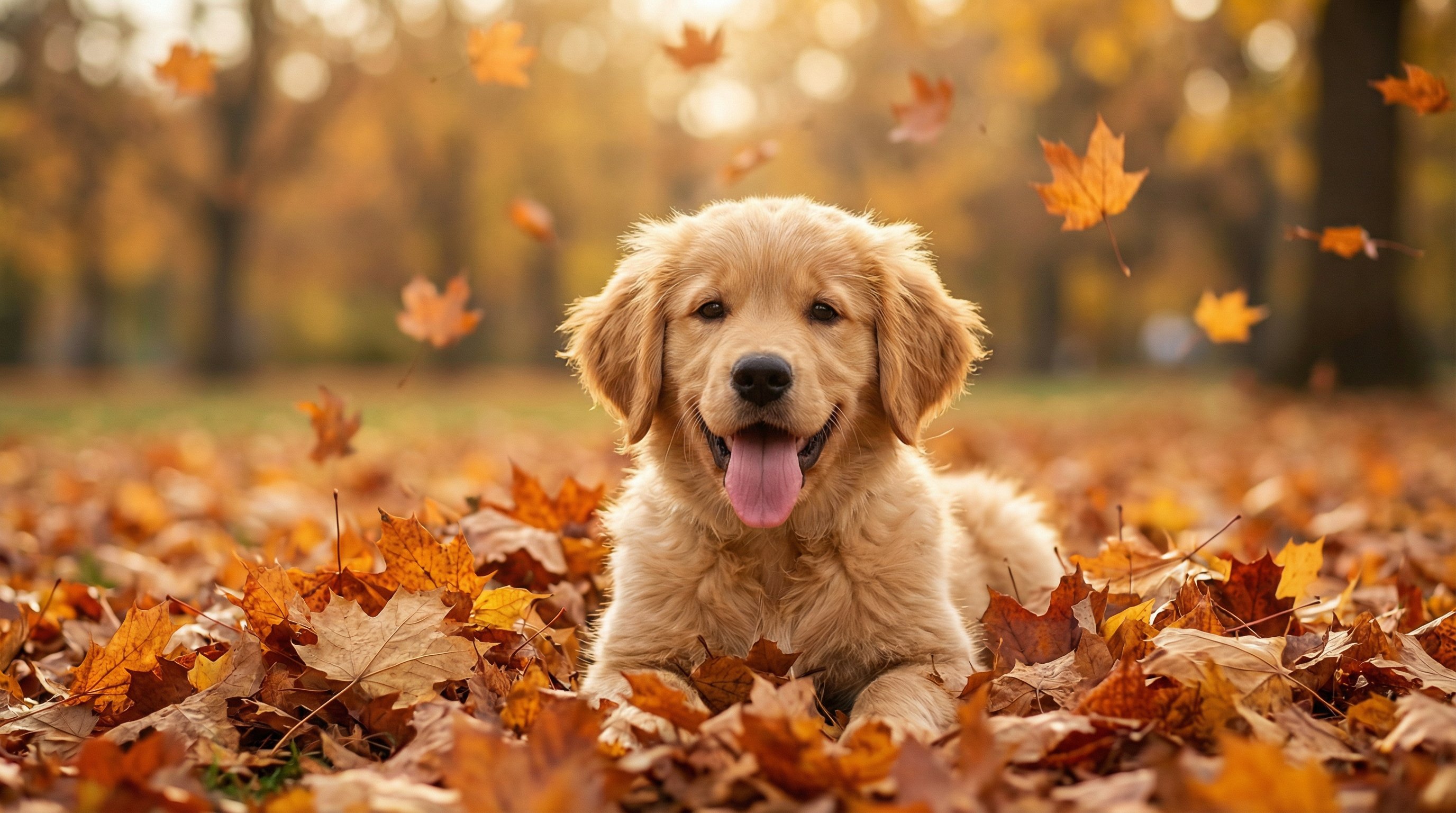 媚黑金毛幼犬秋日视频