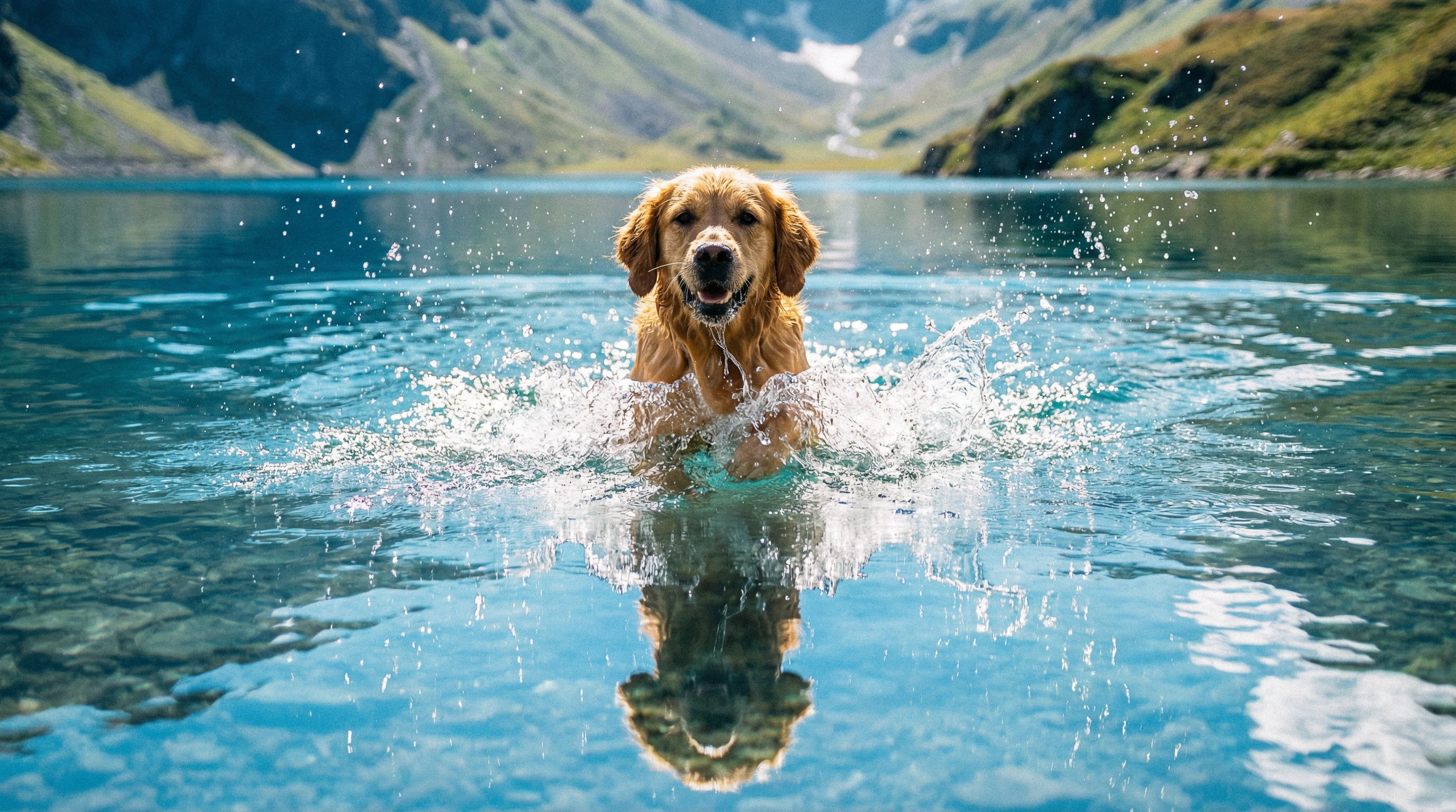 媚黑金毛游泳视频